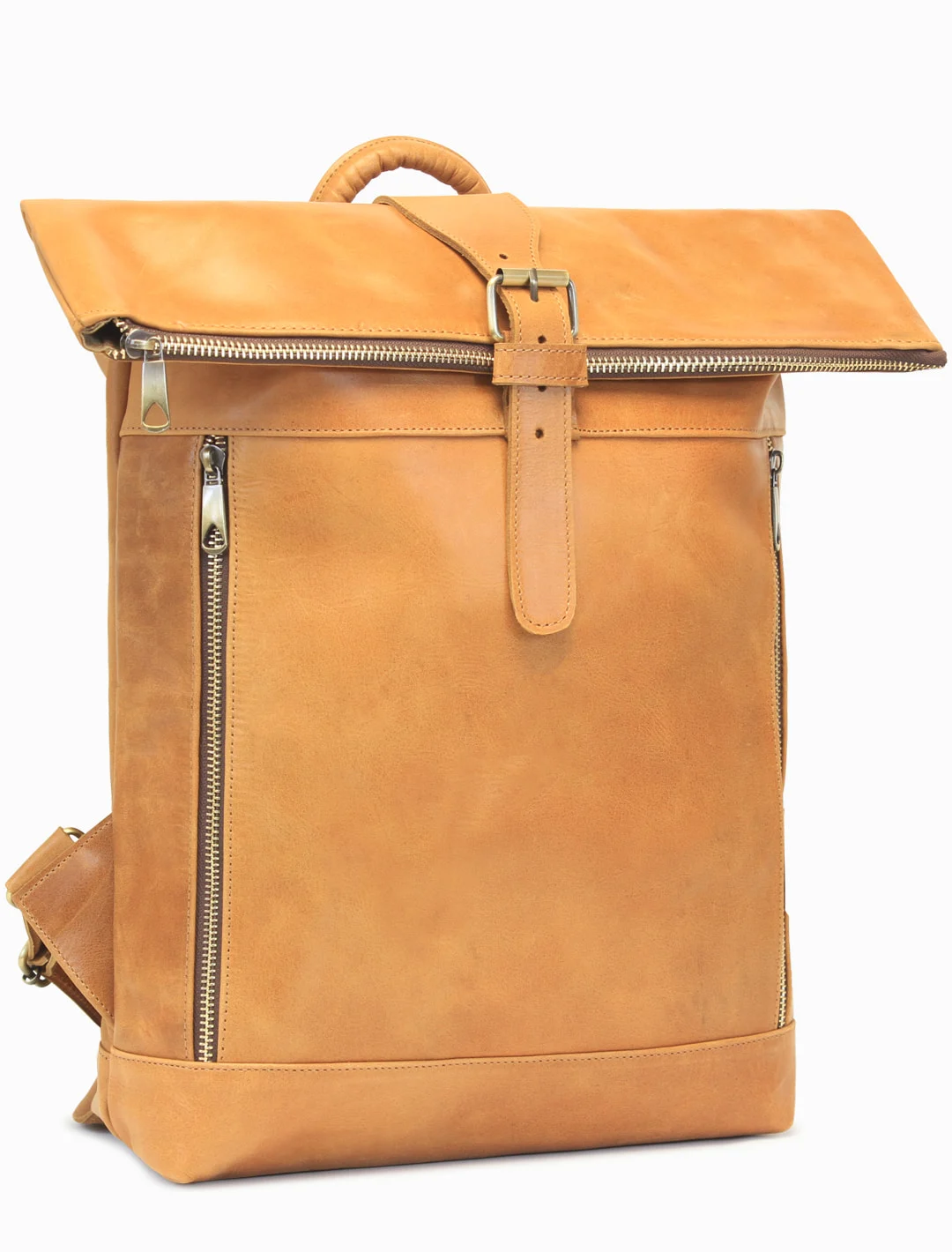 Summit Roll-Top Backpack, Tan, detail