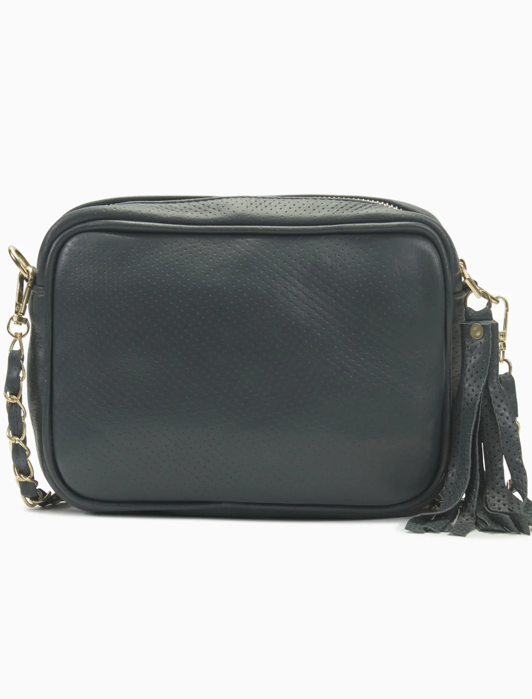 Quilted Camera Bag, Black, detail