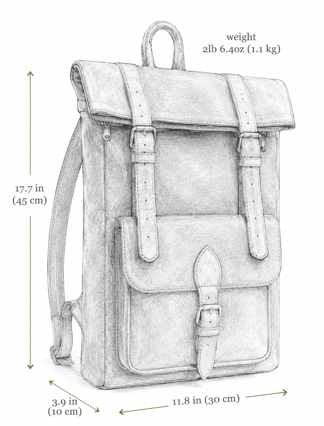 Drover Roll-Top Backpack, detail