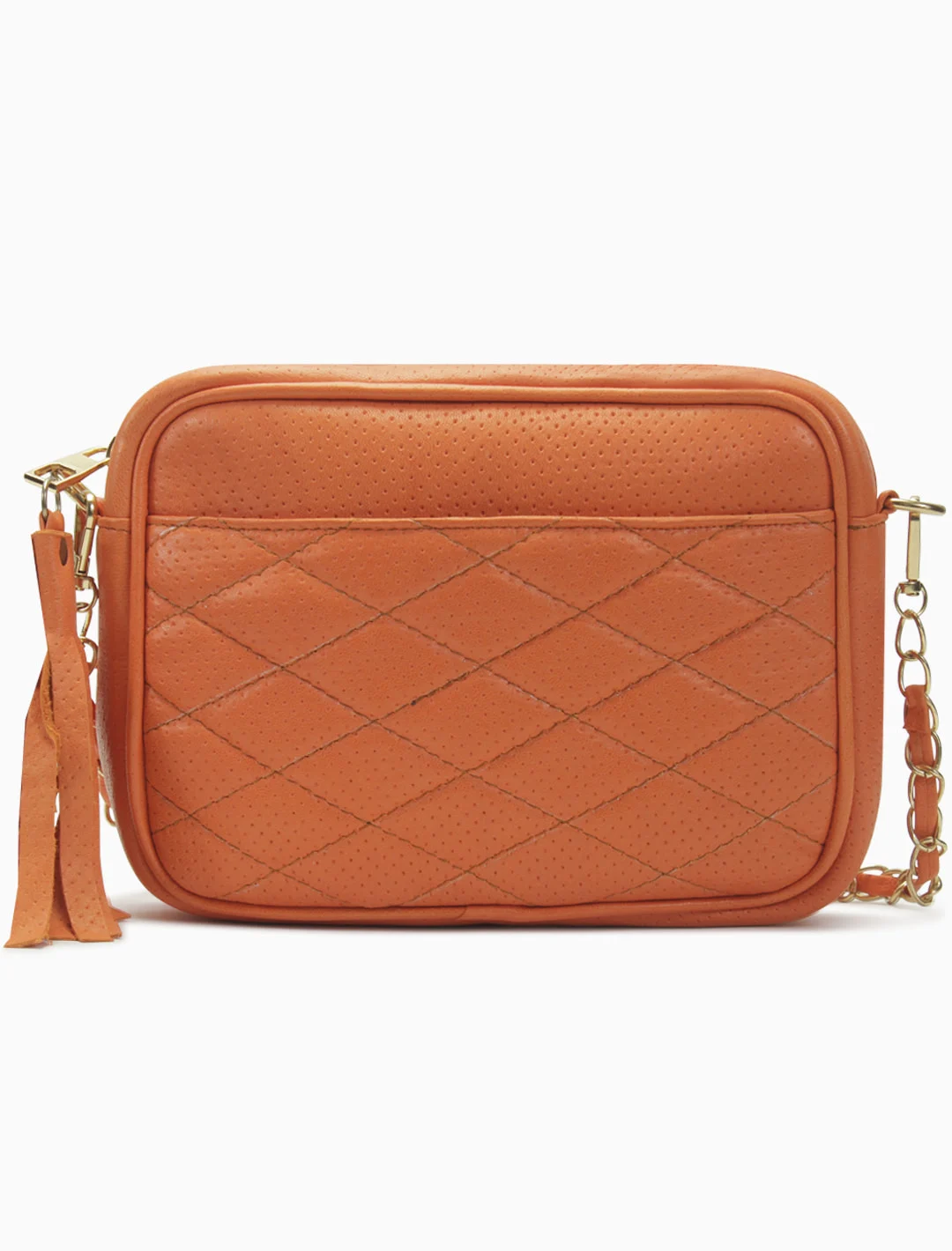 Quilted Camera Bag, Tangerine