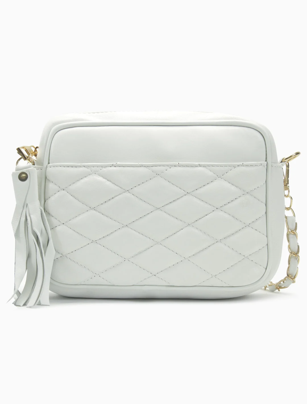 Quilted Camera Bag, White